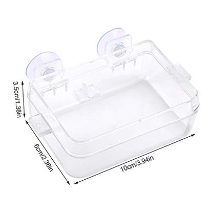 Acouto Amphibians Reptiles Anti Escape Feeder Feeding Basin Tortoise Lizard Crawler Food Bowl Suction Cup Feeder for Reptiles Bearded Dragon Accessories Food Cricket Container