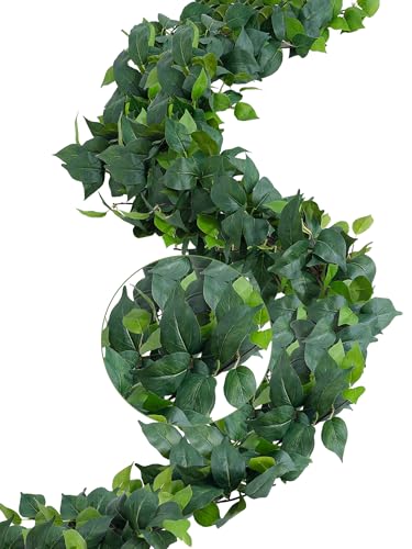 ucky 4Pack Total 24FT Green Fake Vines Ivy Leaves Vines for Bedroom Greenery Garland Fake Leaves Leaf Wall Decor Faux Hanging Vines Plants Outdoor Garland - color: Scindapsus Vines