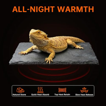 3 in 1 Bearded Dragon Basking Platform, Reptile Habitat Cave Hideout with Food Bowl, Aquarium & Terrarium Decor Accessories for Lizard Snake Gecko Turtle