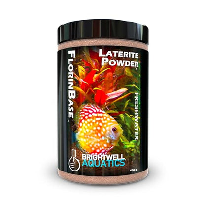 Brightwell Aquatics FlorinBase Laterite Powder – Iron-Rich Clay Substrate for Planted Aquariums – Enhances Root Growth, Plant Health – pH Neutral, 600g - size: 600 grams