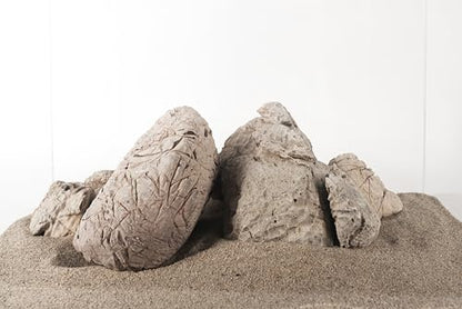 LANDEN Elephant Skin Stone Natural Multi-Texture Rocks Grey(18lbs, 3~9 inches,7pcs) for Aquarium, Paludarium, Terrariums, Landscaping, Decorative of Caves, Waterfalls, Cliffs - size: 16 Elephant Skin Stone Grey(3-9 inches,18lbs)