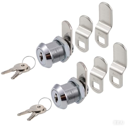 WOOCH Cabinet Cam Lock, 5/8 Inch Keyed Alike Cam Locks Secure File Drawer Door Mailbox Tool Box Dresser RV Cylinder Replacement Lock Hardware, Fits on 1/2" Max Panel Thickness (2 Pack) Chrome Finish - size: 5/8 Inch Offset