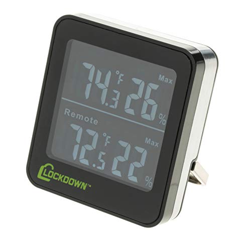 LOCKDOWN Digital Hygrometer with Convenient Design, Backlit Screen and Min/Max Reading for Temp and Humidity Monitoring in Safes, Rooms, Cases and Cabinets - style: Wireless