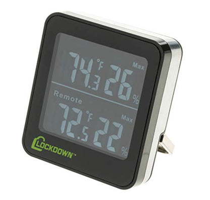 LOCKDOWN Digital Hygrometer with Convenient Design, Backlit Screen and Min/Max Reading for Temp and Humidity Monitoring in Safes, Rooms, Cases and Cabinets - style: Wireless