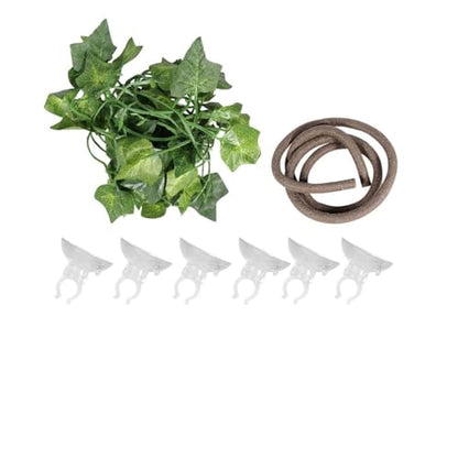 8pcs Artificial Climbing Vines with 10mm Flexible Rattan, 1m Long Jungle Simulation Plant with Suction Cups for Reptile Terrarium Habitat Decor
