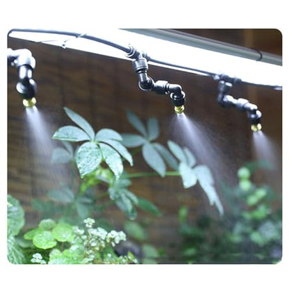 Reptile Misting System, Adjustable Automatic Smart Spray Humidifier with 360 Rotating Dual Nozzles USB Powered 5m Hose 1s to 99min Timer for Terrarium Rainforest Tank