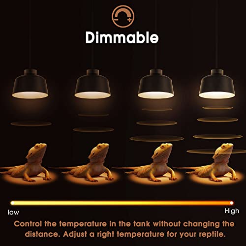 Briignite Reptile Heat Bulb [2 Pack], Reptile Light Bulbs 75W UVA UVB, Dimmable Heat Lamp Bulbs Basking Spot Light Bulb for Reptiles, Amphibian, Bearded Dragon, Lizard, Chicken - color: Cream-75w Th10