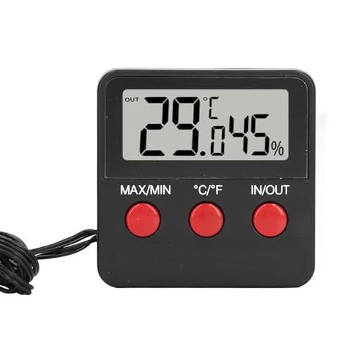 Mini Temperature and Humidity Meter Digital Hygrometer with 2 Probes Monitor for Incubator Reptile Tank Aquarium ABS Compact Design