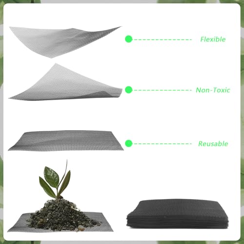 10 PCS Flower Pot Hole Mesh Pad, 8×12inch Squares Drainage Hole, Plant Pot Drainage Mat, Plant Potting Mat to Prevent Soil Loss, Gardening Gifts for Friend - size: 10 PCS 8*12 Inch Rectangular