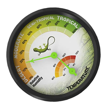Reptile Thermometer and Hygrometer Analog Mini Temperature Meter Mechanical High-Precision Gauge for Terrarium Bearded Dragon Tank Without Battery
