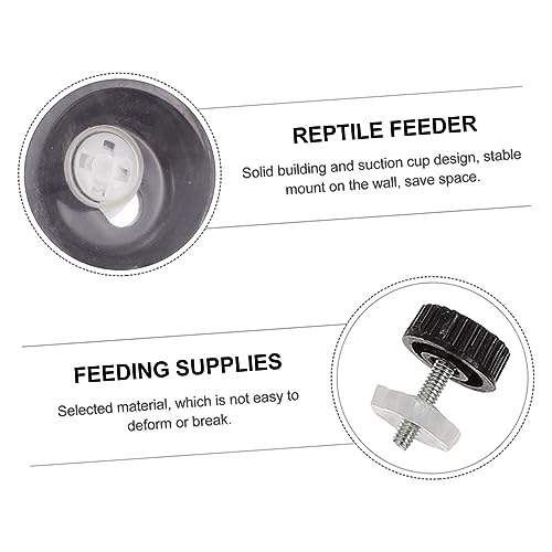 COLLBATH Reptile Feeding Ledge 2-Piece Gecko Feeder Set with Suction Cups Random Color Stable Design for Terrarium Use for Chameleons and Other Small Reptiles