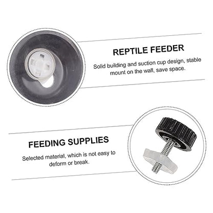 COLLBATH Reptile Feeding Ledge 2-Piece Gecko Feeder Set with Suction Cups Random Color Stable Design for Terrarium Use for Chameleons and Other Small Reptiles