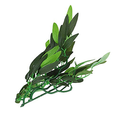 Artificial Reptile Plants Lifelike Plastic Plant Hanging Leaves Decoration with Suction Cup for Reptile Terrarium Fish Tank (T-044F) - size: T-044F
