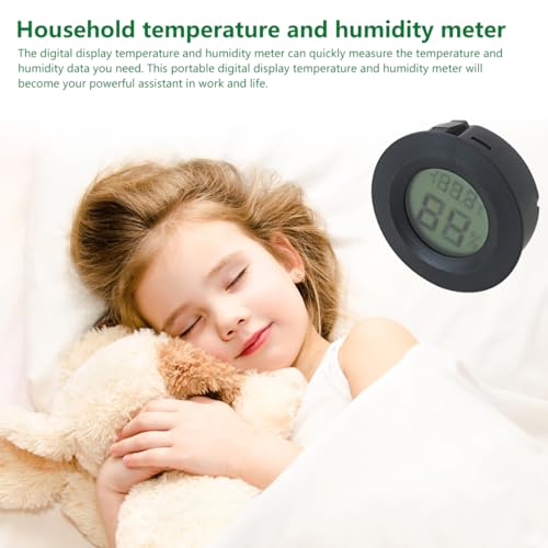 6 Pcs Mini Hygrometer Digital Thermometer Humidity Gauge Meter, Indoor Outdoor Temperature and Humidity Monitor Round (Fahrenheit(℉)/ Celsius(℃))
