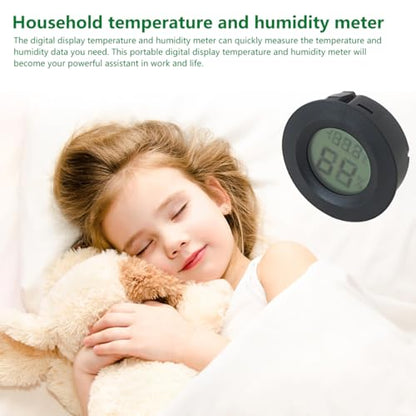 6 Pcs Mini Hygrometer Digital Thermometer Humidity Gauge Meter, Indoor Outdoor Temperature and Humidity Monitor Round (Fahrenheit(℉)/ Celsius(℃))