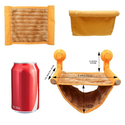 Bearded Dragon Accessories, Plush Hammock with Wooden Frame and Suction Cups for Reptile, Hammock for Gecko, Bearded Dragon, Snake and Other Small Reptiles