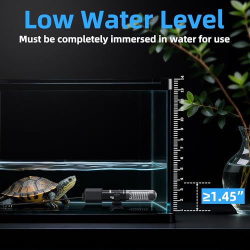50W Aquarium Heater, Small Submersible Fish Tank Heater with Mini Aquarium Thermometer, for Betta Turtle Saltwater Freshwater 5-10 Gallon Tanks