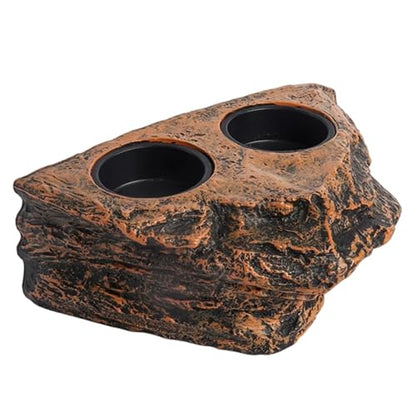 Gecko Feeding Ledge, Magnetic Hanging Reptile Food Dish with 2 Feeding Bowl, for Bearded Dragon Snake Lizard Gecko Ledge, Reptile Food Dish, Crested Tank Accessories, Bearded Dra