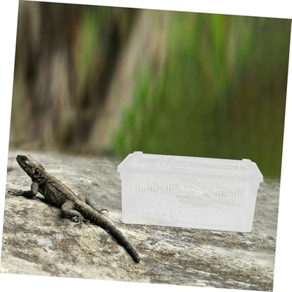 HEALLILY Plastic Reptile Collection Box Climbing Pet Display Container Portable Breeding Habitat for Turtles Lizards Snakes
