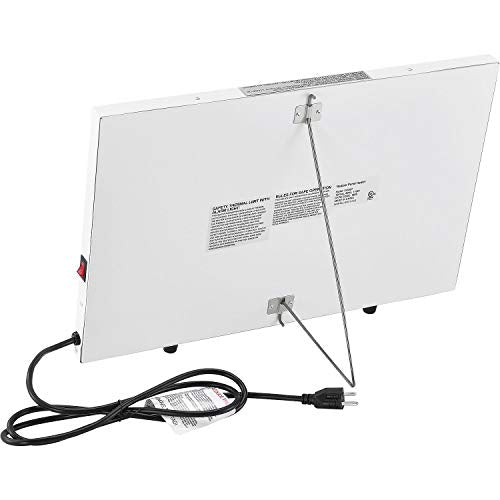 Global Industrial Under the Desk Radiant Panel Heater with Adjustable Thermostat, 170W, 120V, Compact Design, Floor Mount, 22-7/16"W x 14-14/16"H, White