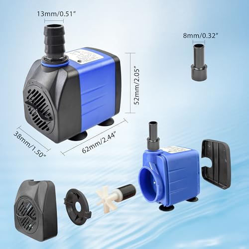 CHANCS Submersible Water Pump 10W 158GPH AC 110V FishTank Pump 4.1ft High Liftfor Aquarium Hydroponics - color: 10w 600l/H