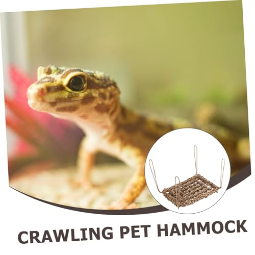 POPETPOP Lizard Hammock for Reptiles Woven Pet Rest Swing for Bearded Dragons Geckos Pets Durable Straw Materials Secure for Relaxation