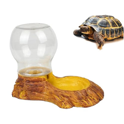 UKCOCO Reptile Automatic Water Feeder Texture Bowl for Tortoise Lizard Drinking Smooth Surface Durable for Reptile Tanks Landscaping Decor