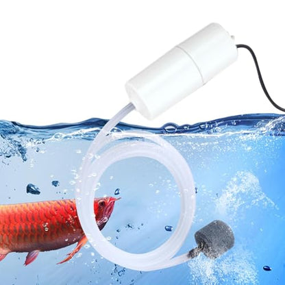 Tiny Water Pump, Noiseless Submersible Water Pump with Stable Air Release, 5V Fish Charging Fishing Oxygenator USB Meet Oxygen Demand for Fishing Carrying Seafood - color: White