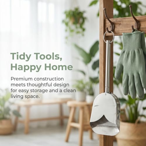 Toyvian Stainless Steel Poop Scooper Adjustable Handle for Chicken Coop Bird Cage Cleaning Reptile Litter Small Pet Yard Waste Removal