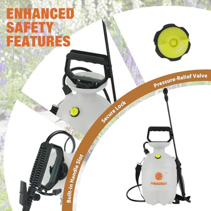 1 Gallon/3.78L Pressure Sprayer - Multi-Use Pump Mister for Garden, Lawn & Home with 2 Nozzles, Shoulder Strap & Gloves - Ideal as Weed, Plant & Water Sprayer - color: 1 Gallon/3.78L Pressure Sprayer