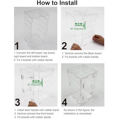 Jumping Spider Enclosure, Spider Terrarium, Acrylic Enclosure Kit, Small Terrarium, Insect Habitat for Spiders, Praying Mantis, Arboreal Tarantula, Bug, Frog, Snail, Lizard and Small Reptiles