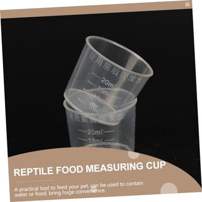 Abaodam 30Pcs Reusable Measuring Cups for Reptiles Feeding Dish for Lizard Gecko Snake Safe Food Water Containers for Pets for Daily Feeding Control