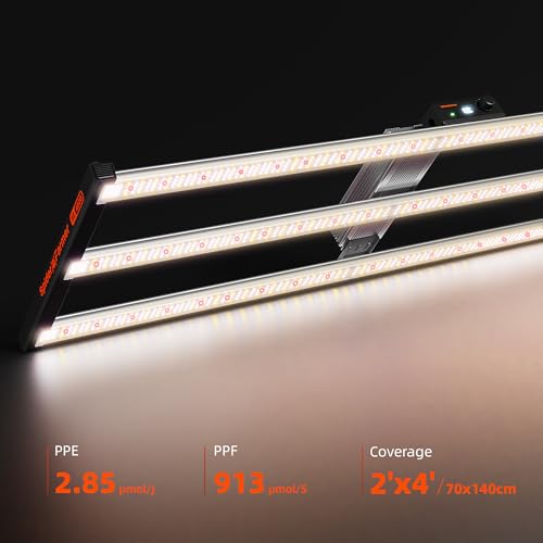 Spider Farmer SE4500 320W LED Grow Lights, Smart App Control, 2X4ft Coverage Full Spectrum Dimmable Bar Style Growing Lamp for Indoor Plants - size: 2x4 Coverage-320W