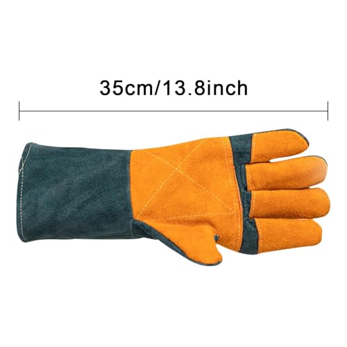 Animal Handling Gloves - Protective Pet Grooming Mitts, Scratch Resistant Cat Safety Gear | Reptile Handling Glove Leather, Puncture Proof Dog Training Gloves for Veterinary Use Wildlife Care - color: A