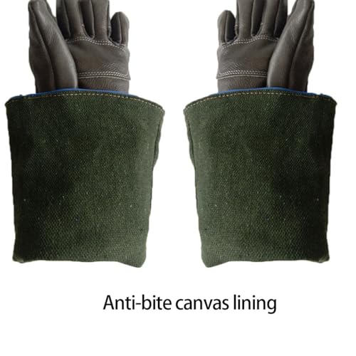 EUNOGO 60cm/ 23.6in Bite Proof Glove for Gardening, Animal Handling Gloves Bite Proof Reinforced Leather for Grooming,Trips to Vet, Animal Handling,Puncture & Scratch Resistant