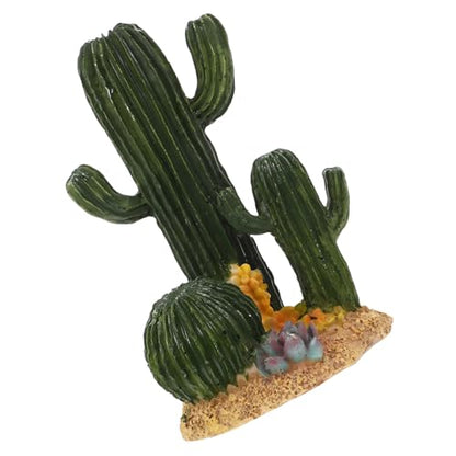 HOMSFOU Artificial Cactus Plants Terrarium Decor Resin Desert Landscape Reptile Tank Accessories for Lizards Geckos Snake Habitat Decoration