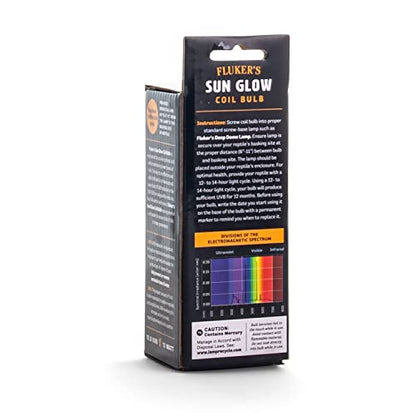 Fluker’s Sun Glow 10.0 UVB Fluorescent Coil Bulb for Desert Reptiles, Reptile Heat Light Stimulates Natural Synthesis of Vitamin D in Captive Reptiles, 13 Watt - size: 13 Watts