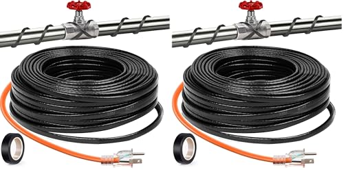30FT（3FT-200FT） Pipe Heating Cable for Pipe Freeze Protection, Heat Cable for Water Pipes(Metal and Plastic), Pipe Heat Tape Keeps Water Flowing at -40°F 5w/ft, 120V Plumbing fixture (Pack of 2) - size: 30FT (Pack of 2)