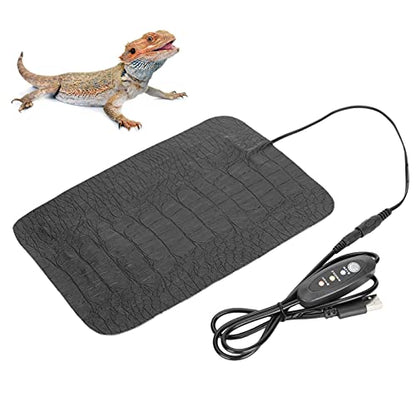 GLOGLOW Crawler Temperature Control Equipment and Crawler Lighting Proof Pet Heating Mat with 3 Level Temperature Adjustment for Lizards Snakes Turtles Amphibians Reptile Heat Pad, Water (S) - size: S