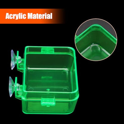 Reptile Feeder Chameleon Bowl 2 Pcs Anti-Escape Food Dish Bowl with Suction Cup for Chameleon Iguana Lizard Reptile Food and Water Feeding (Green, S)