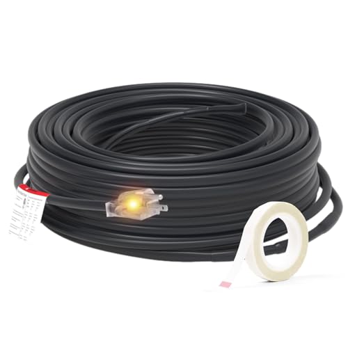 HEATIT 8JHSF1 Self Regulating Pre-Assembled Heating Cable with Spacer and Clips, Heat Tape for Roof Deicing and Pipe Freeze Protection,120V 8W/ft, 18FT - color: 8W/FT (KIT), style: 18FT