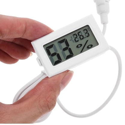 2pcs Embedded Digital Thermometer - Indoor Mini Hygrometer Monitor with External Probe, LCD Celsius Display, for Reptile Terrariums Incubators and Household