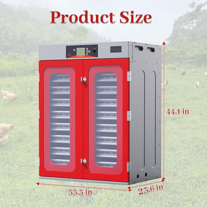1000-Egg Commercial Incubator with 360° Auto Turning, Digital Temperature & Humidity Control, Large Poultry Hatcher for Chicken, Duck, Goose, Quail & Bird Eggs