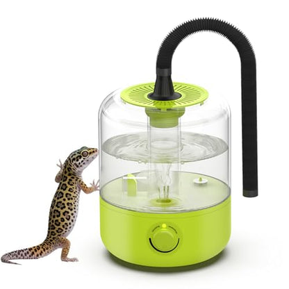 Terrarium Humidifier 2.5L – Top-Fill Ultrasonic Reptile Mister System, Adjustable Cool-Mist Fogger with Quiet Auto Shut-Off, Single/Dual Hose Mister for Reptile Tank & Vivariums