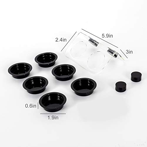 WACOOL Magnetic Reptile Ledge, Acrylic Gecko Feeding Ledge with 6PCS Cups, Reptile Food Water Feeder Dish for Geckos Iguana Chameleon Pets (White)