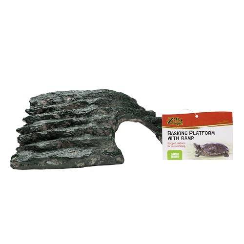Zilla Reptile Habitat Décor Basking Platform Corner Ramp, Large - size: Large