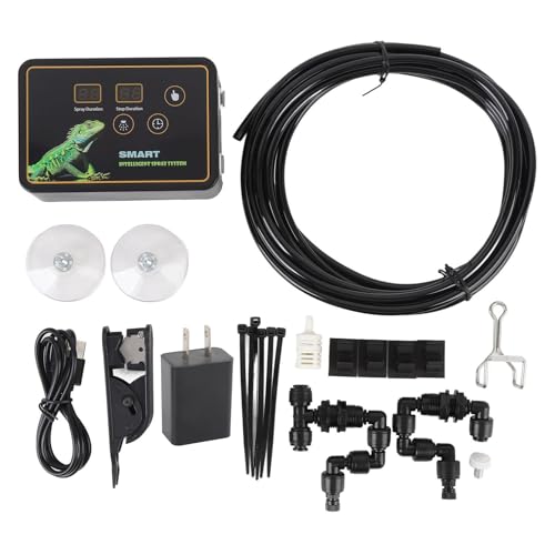 Yoidesu Reptile Smart, Automatic Misting System with Timer and 360 Adjustable Nozzles, for Terrariums Chameleons Frogs Turtles Lizards Snakes (US Plug)