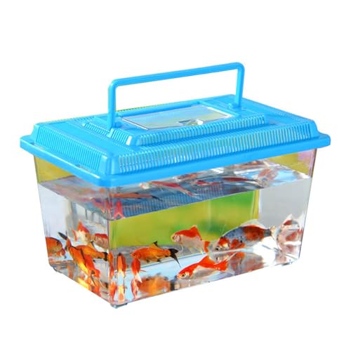 Portable Reptiles Keeper Tanks with Removable Lid and Feeding Port Enclosure Ventilated Design Clear Reptiless Habitat Portable Reptiless Breeding Box Geckoss Terrarium with Ventilation - size: 22x14x15cm