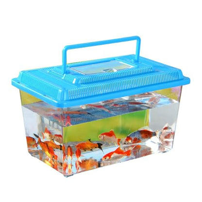Portable Reptiles Keeper Tanks with Removable Lid and Feeding Port Enclosure Ventilated Design Clear Reptiless Habitat Portable Reptiless Breeding Box Geckoss Terrarium with Ventilation - size: 22x14x15cm