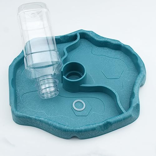 Turtle Drinker Reptile Water Bowl 2 in 1 Automatic Reptile Feeder Water Dispenser Tortoise Water Dish Automatic Water Reservoir Feeder for Reptile Turtle Food Dish